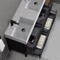 Modern Black Double Bathroom Vanity, 48