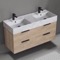 Double Floating Bathroom Vanity, Modern, 48