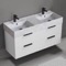 Double Floating Bathroom Vanity, Modern, 48