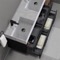 Double Floating Black Bathroom Vanity, Modern, 48