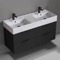 Double Bathroom Vanity With Marble Design Sink, Wall Mount, 48