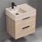 Bathroom Vanity With Beige Travertine Design Sink, Small, 24