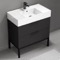 Black Modern Bathroom Vanity, 32