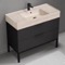 Modern Black Bathroom Vanity, 40