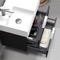 Floating Small Black Bathroom Vanity, Modern, 24