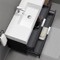 Floating Black Bathroom Vanity, Modern, 48