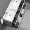 Double Floating Bathroom Vanity, Modern, 56