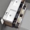Double Floating Bathroom Vanity, Modern, 56