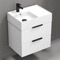 Modern Vanity, White, Floating, Small, 24