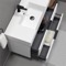White Floating Bathroom Vanity, Modern, 40