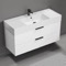 Modern Bathroom Vanity, Wall Mounted, 48