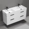 Double Bathroom Vanity, Floating, Modern, 48