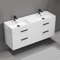 Double Floating Bathroom Vanity, Modern, 56