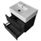 Black Bathroom Vanity, Modern, Wall Mounted, 24