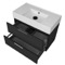 Black Bathroom Vanity, Floating, Modern, 32