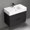 Black Bathroom Vanity, Floating, Modern, 32