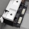 Double Floating Black Bathroom Vanity, Modern, 48