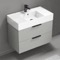 Wall Mounted Bathroom Vanity, Modern, 32