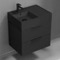 Modern Vanity, Black, Floating, Small, 24