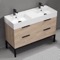 Double Bathroom Vanity, Free Standing, 48