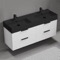 Floating Double Bathroom Vanity, 56