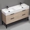 Double Bathroom Vanity, Floor Standing, 56