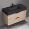 Modern Bathroom Vanity With Black Sink, 40