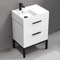 Small Bathroom Vanity, Floor Standing, 24