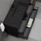 Black Bathroom Vanity, Floating, Modern, 48