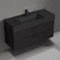 Black Bathroom Vanity, Floating, Modern, 48