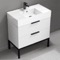 White Bathroom Vanity, Modern, 32