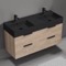 Double Floating Bathroom Vanity, Modern, 48