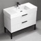 White Modern Bathroom Vanity, 40