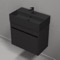 Small Black Bathroom Vanity, Floating, Modern, 24