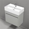 Small Bathroom Vanity, Wall Mount, Modern, 24