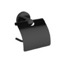 Toilet Paper Holder With Cover, Matte Black
