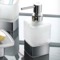 Soap Dispenser, Frosted Glass With Chrome Base