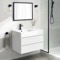 White Bathroom Vanity, Wall Mounted, Modern, 32