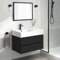 Modern Bathroom Vanity, Black, Wall Mounted, 32