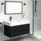Wall Mounted Black Bathroom Vanity, Modern, 40