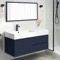 Wall Mounted Bathroom Vanity, Modern, Blue, 36