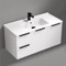 Wall Mounted Bathroom Vanity, Modern, 40