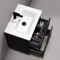 Wall Mounted Small Black Bathroom Vanity, Modern, 26