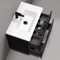 Wall Mounted Black Bathroom Vanity, Modern, 34