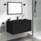 Wall Mounted Black Bathroom Vanity, Modern, 40