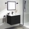 Wall Mounted Small Black Bathroom Vanity, Modern, 26