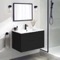 Wall Mounted Black Bathroom Vanity, Modern, 34