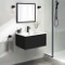 Wall Mounted Small Black Bathroom Vanity, Modern, 26