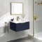 Wall Mounted Small Bathroom Vanity, Modern, Blue, 26