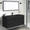 Black Floating Bathroom Vanity, Modern, 48
